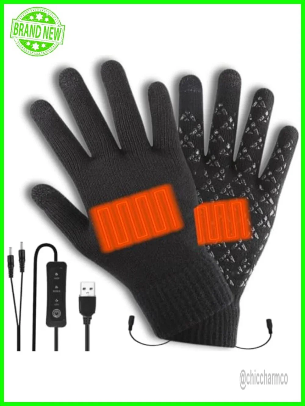 USB Heated Gloves for Winter Touch Screen Thermal Knit Gloves Men Women